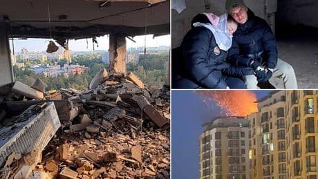 Ukraine star shares harrowing ordeal after Kyiv apartment bombed with wife and child inside