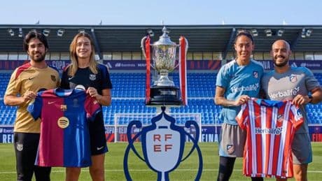 'Fair play' entre Barça y Atlético antes de la final copera en Huesca