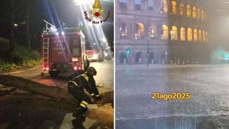 Violento temporale su Roma nella notte, piante sradicate e insegne pericolanti: oltre 100 interventi dei vigili del fuoco