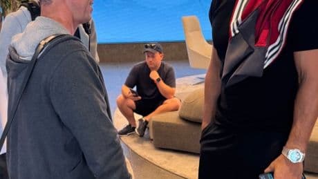 Rory McIlroy meets Rio Ferdinand and Paul Scholes in Bilbao as golf superstar cheers on Man Utd in Europa League final