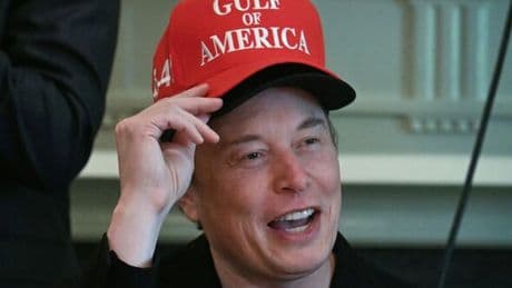 Bizarre moment Donald Trump compliments Elon Musk 'double hat' during official meeting