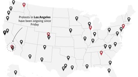 Mapped: the 40 cities where anti-ICE protests have erupted across the US