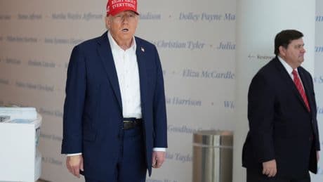 Trump’s hand makeup has returned after questions about president’s health over swollen ankle sightings