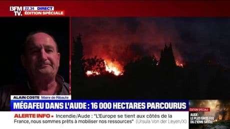 Incendie dans l'Aude: "On a 400 hectares qui sont partis en fumée", indique Alain Coste, maire de Ribaute