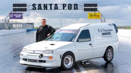 Watch pimped-out white van break THREE speed records to become world’s fastest front-wheel drive Ford