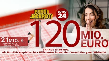 Ziehung Freitag! 120 Millionen im Eurojackpot – hier für nur 3 Euro mitspielen