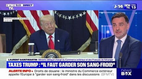 Droits de douane: "50 %, c'est insoutenable", indique Laurent Saint-Martin, ministre délégué chargé du Commerce extérieur