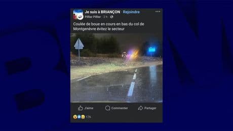 Hautes-Alpes: une portion de la N94 coupée après une coulée de boue