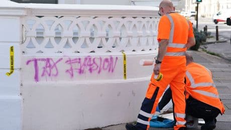 Graffiti calling Angela Rayner 'tax evader' removed after resident pays for clean-up