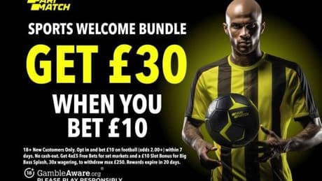 Football free bets: Get a £30 welcome bonus when you stake £10 with Parimatch