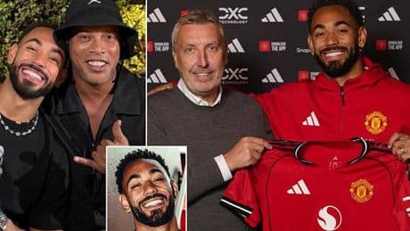 Matheus Cunha poses with Brazil icons after £62.5m Man United unveiling - as forward cosies up to midfield legend