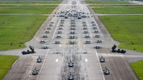 US shows off military might at its Pacific base near Taiwan