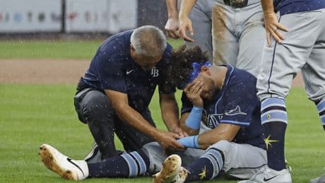 Jonathan Aranda lands on IL with fractured wrist after nasty Giancarlo Stanton collision