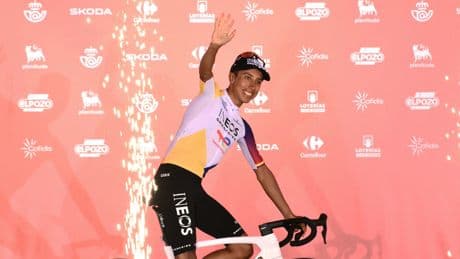 Former Tour de France champion Egan Bernal wins shortened Vuelta stage 16 after protests