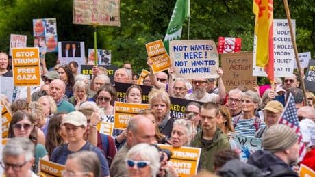 Donald Trump goes golfing as major protests take place across Scotland