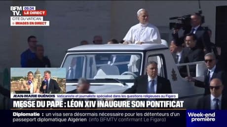 Messe inaugurale: Léon XIV fait son premier tour en papamobile place Saint-Pierre