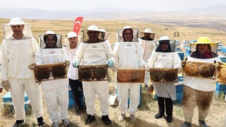 Ağrı'nın kadınları bal işine el attı