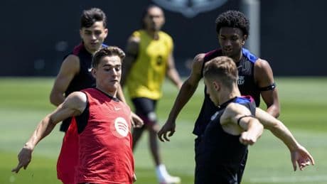 El último entrenamiento del Barça previo al Villarreal, en imágenes