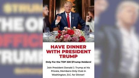 Trump ofrece una cena como premio para los principales poseedores de su 'memecoin'