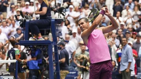 Carlos Alcaraz, guiño y reto a la leyenda del golf Sergio García en su descanso del US Open: "Me espera una ronda difícil contra él"