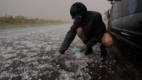 Ping, ping ping. Here's what it's like to drive into a big hailstorm in the name of science