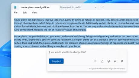 Microsoft Notepad can now write for you using generative AI