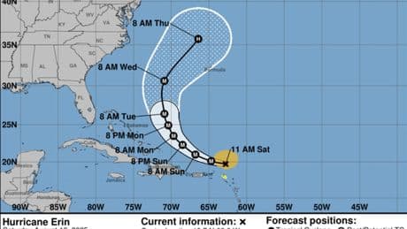 Uragano Erin, dove colpirà? Quanto è potente? Tutti i territori a rischio