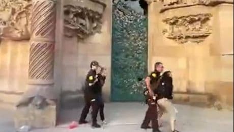 Manchan la fachada de la Sagrada Família para protestar por los incendios forestales
