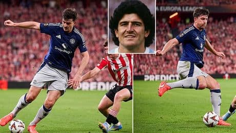 Maguiredona! Man United teammate shares hilarious edit of Harry Maguire as Argentina icon after his extraordinary moment of magic against Athletic Bilbao