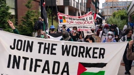 Microsoft workers rename HQ ‘Martyred Palestinian Children’s Plaza’ during anti-Israel protest