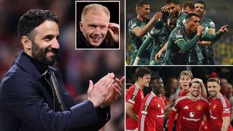 Paul Scholes thinks Tottenham are the 'favourites' to win the Europa League but reveals why he is backing Man United... although he feels Ruben Amorim is playing a 'risky' game