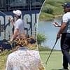 Shocking moment furious LIV golfers stop $25m tournament to confront heckling fans