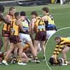 How one act sparked heated mass brawl between Hawks and Tigers stars as Jack Gunston boots landmark goal to kick-start Hawthorn's centenary celebrations