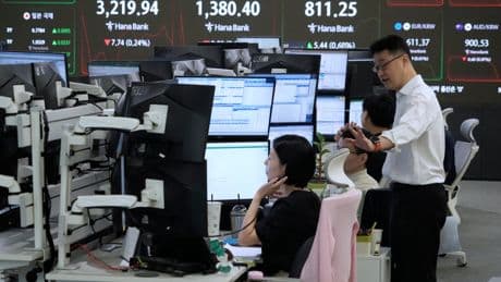 Asian shares are mostly lower, while Tokyo's Nikkei jumps 2%