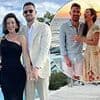 Jude Law's ex Cat Harding's wedding to footballer Jorginho forced to move location due to rain - as former Arsenal star details bursting into tears amid their emotional Lake Como ceremony