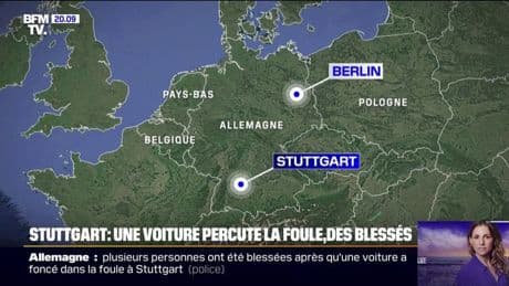Allemagne: une voiture percute la foule à Stuttgart et fait "trois blessés graves"