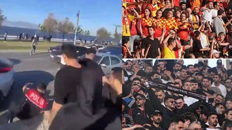 Göztepe ile Beşiktaş taraftarları arasında kavga