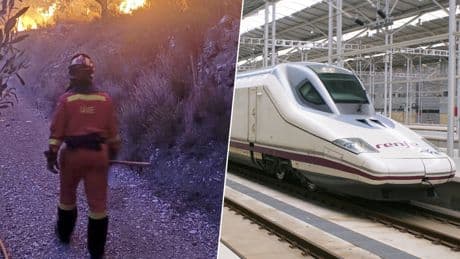 Los megaincendios de Ourense, Zamora y León han paralizado el AVE gallego. Es el enésimo contratiempo en un año horrible para Renfe