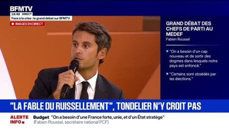 Face à la crise: "Le travail, c'est central pour le bonheur dans une société", confie Gabriel Attal, secrétaire général de Renaissance