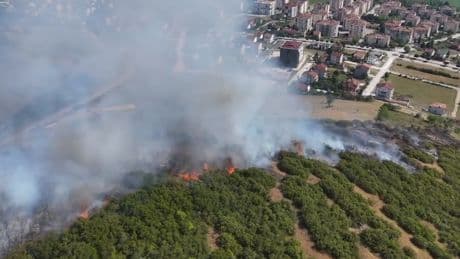 Tokat’ta maki yangınında 15 dönüm alan zarar gördü