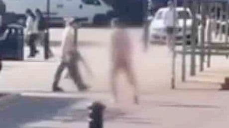 Completely nude man strolls through town centre in front of shocked shoppers