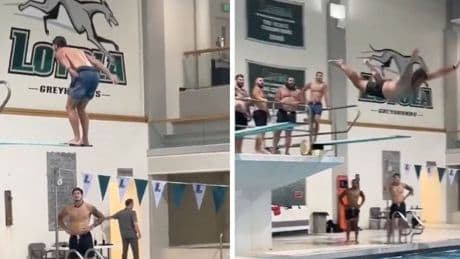 Olympic legend Michael Phelps takes on his hometown NFL team the Baltimore Ravens in diving content