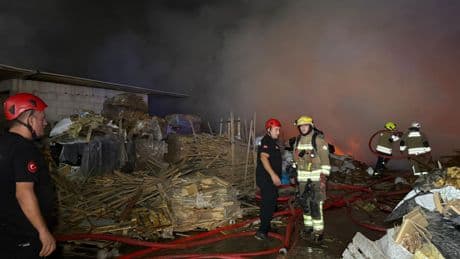 Düzce'de kereste fabrikasında çıkan yangın söndürüldü