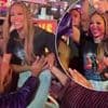 Jennifer Lopez enjoys a wild night out in Las Vegas as she parties on an open-top bus - after THAT cringe-worthy lesbian kiss at the AMAs