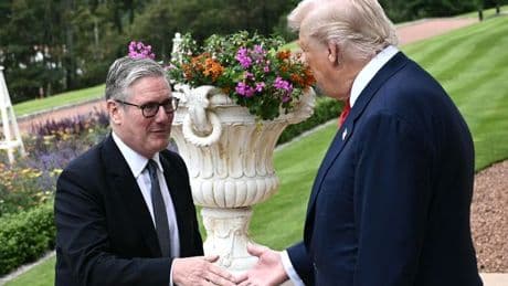 Lip reader reveals exactly what Donald Trump and Keir Starmer said on golf course