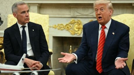 Watch Carney dismiss Trump’s Canada ‘51st state’ threats to his face
