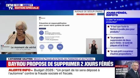 Dépenses sociales: "Nous ne sommes plus en 1945, la démographie a changé", estime Catherine Vautrin, ministre du Travail