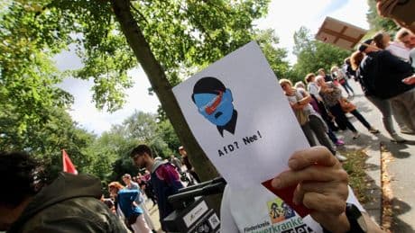 Protest in Düren: 500 Demonstranten gegen Tino Chrupalla und die AfD