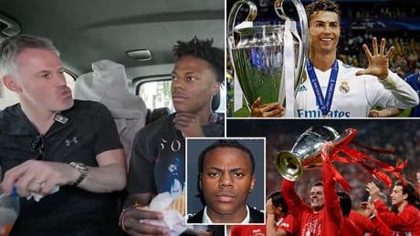 Jamie Carragher accuses IShowSpeed of 'using' Cristiano Ronaldo before the former Liverpool star and the YouTuber go comically head to head on the pitch