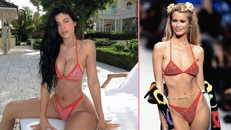 Schiffer trug das Bikinimodell 1995 - Kylie glitzert wie Claudia